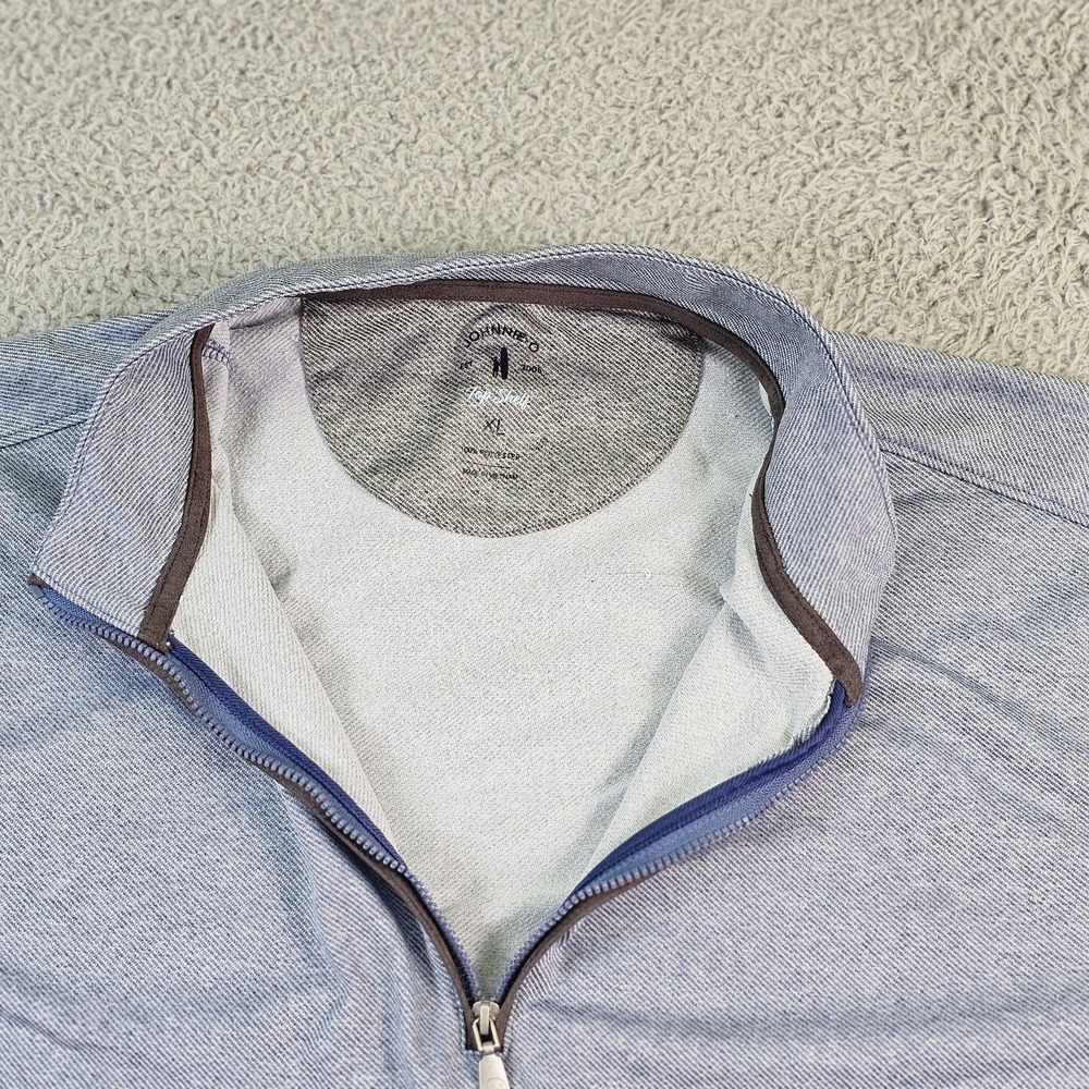 Johnnie-O Top Shelf Pullover Mens XL Blue Striped 1/4 Zip Farber Golf - Picture 6 of 11